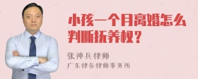 小孩一個(gè)月離婚怎么判斷撫養(yǎng)權(quán)？