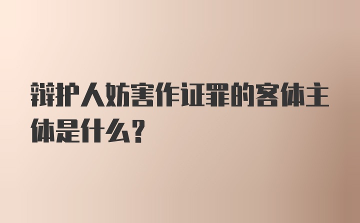 辯護(hù)人妨害作證罪的客體主體是什么？