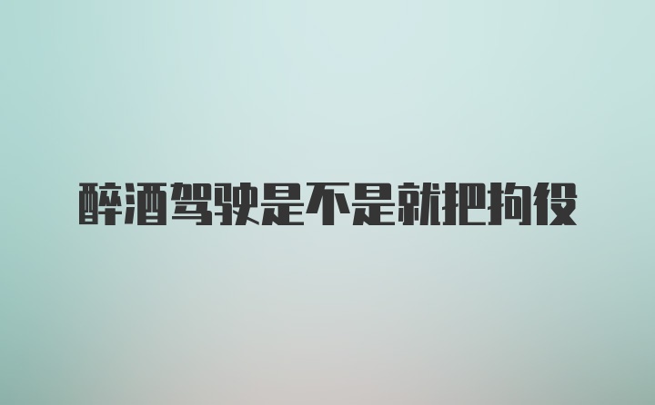 醉酒駕駛是不是就把拘役
