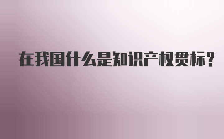 在我國(guó)什么是知識(shí)產(chǎn)權(quán)貫標(biāo)?