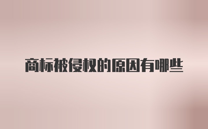 商標(biāo)被侵權(quán)的原因有哪些