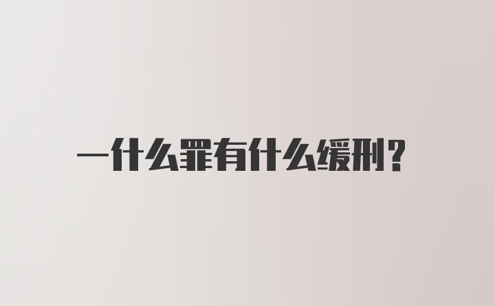 一什么罪有什么緩刑?