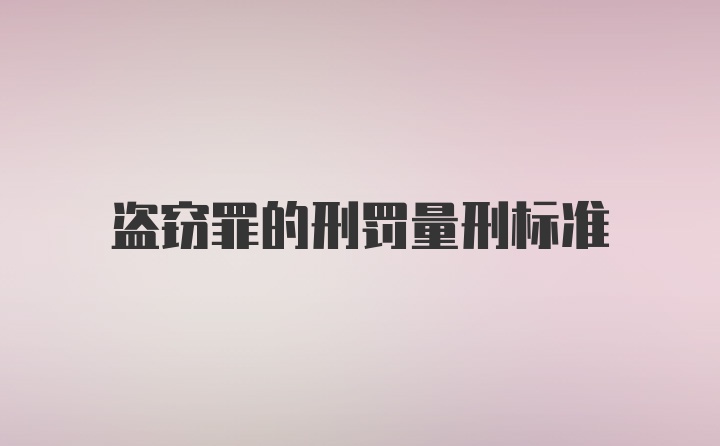 盜竊罪的刑罰量刑標(biāo)準(zhǔn)