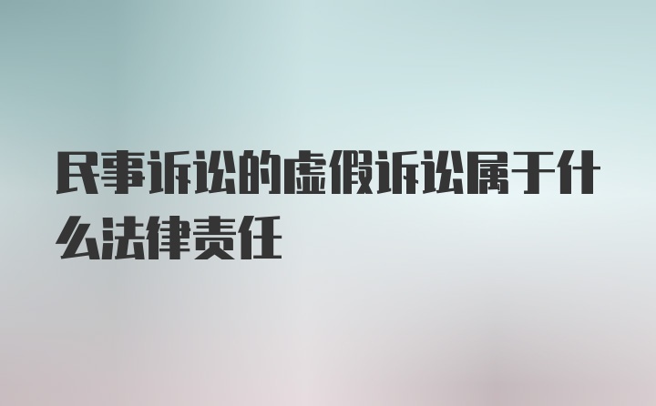 民事訴訟的虛假訴訟屬于什么法律責(zé)任