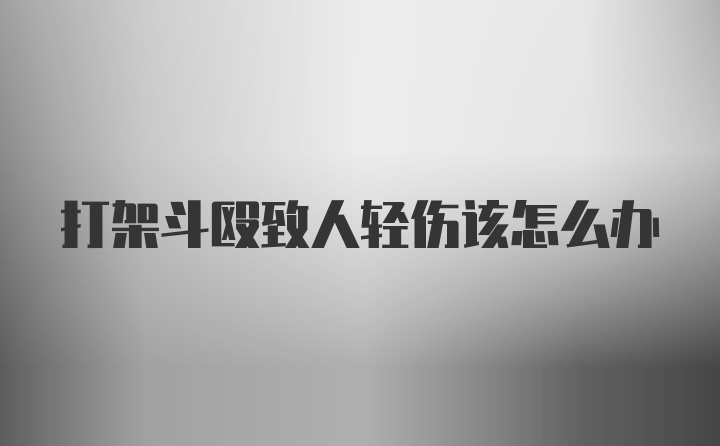 打架斗殴致人轻伤该怎么办