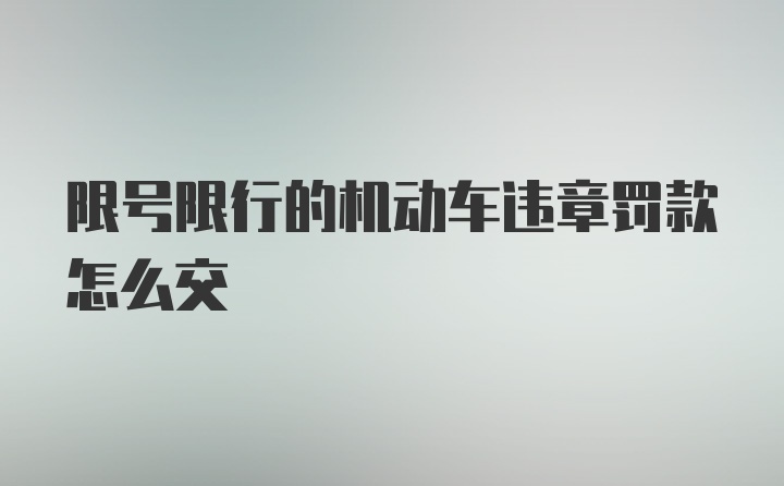 限號(hào)限行的機(jī)動(dòng)車違章罰款怎么交
