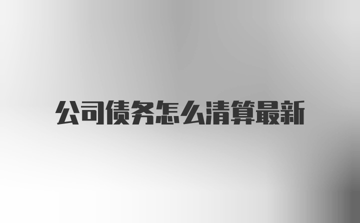 公司债务怎么清算最新