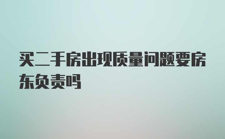 买二手房出现质量问题要房东负责吗