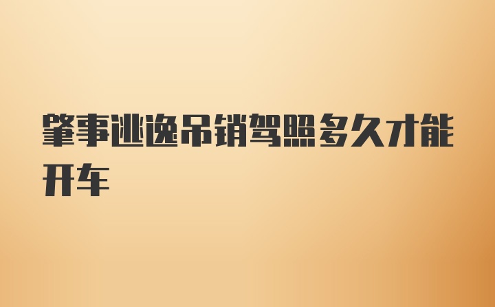 肇事逃逸吊销驾照多久才能开车