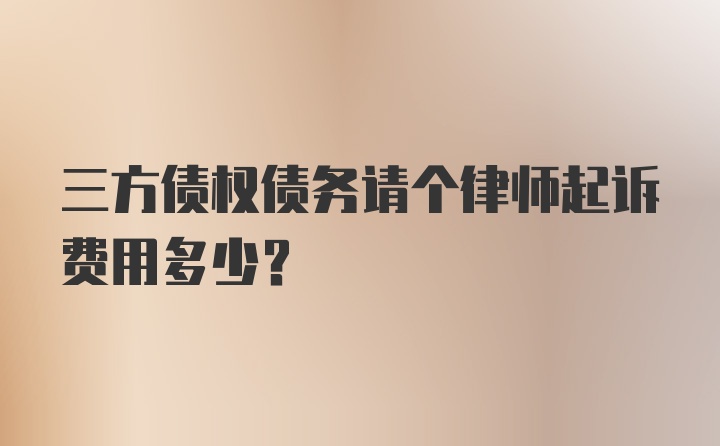 三方债权债务请个律师起诉费用多少?