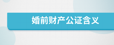 婚前財(cái)產(chǎn)公證含義