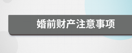 婚前財(cái)產(chǎn)注意事項(xiàng)