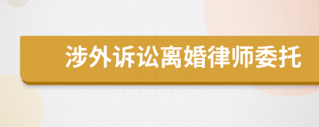 涉外訴訟離婚律師委托