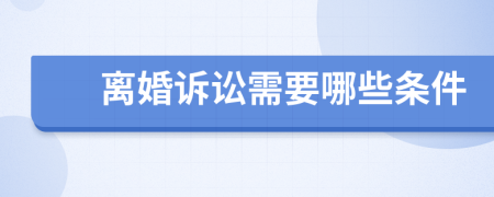 離婚訴訟需要哪些條件