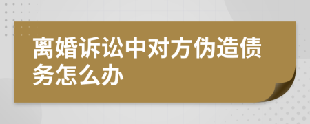 離婚訴訟中對方偽造債務(wù)怎么辦
