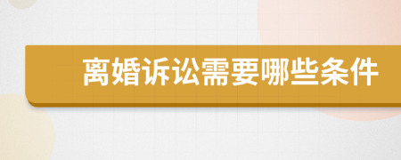 離婚訴訟需要哪些條件