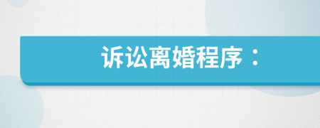 訴訟離婚程序：