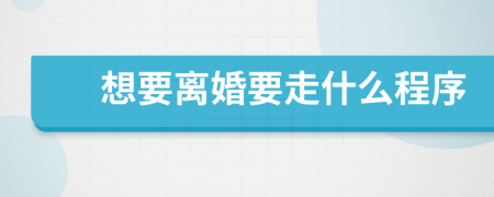 想要離婚要走什么程序