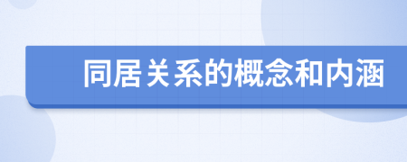 同居關(guān)系的概念和內(nèi)涵