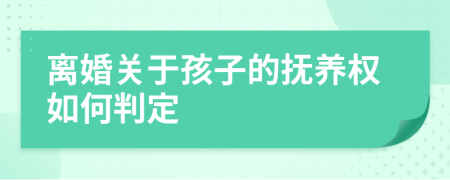 離婚關(guān)于孩子的撫養(yǎng)權(quán)如何判定