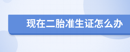 現(xiàn)在二胎準生證怎么辦