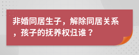 非婚同居生子，解除同居關(guān)系，孩子的撫養(yǎng)權(quán)歸誰？