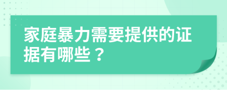 家庭暴力需要提供的證據(jù)有哪些？