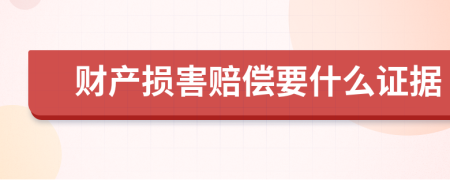 財產(chǎn)損害賠償要什么證據(jù)