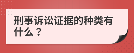 刑事訴訟證據(jù)的種類有什么？