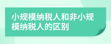小規(guī)模納稅人和非小規(guī)模納稅人的區(qū)別