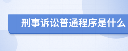 刑事訴訟普通程序是什么