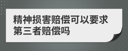 精神損害賠償可以要求第三者賠償嗎