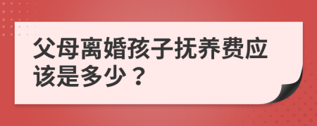 父母離婚孩子撫養(yǎng)費應該是多少？