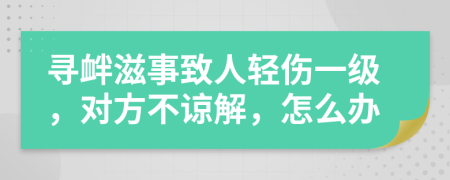 尋釁滋事致人輕傷一級，對方不諒解，怎么辦