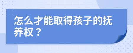 怎么才能取得孩子的撫養(yǎng)權？