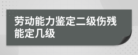 勞動能力鑒定二級傷殘能定幾級