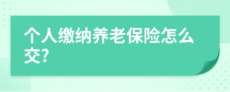 個人繳納養(yǎng)老保險怎么交?