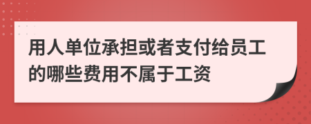 用人單位承擔(dān)或者支付給員工的哪些費(fèi)用不屬于工資