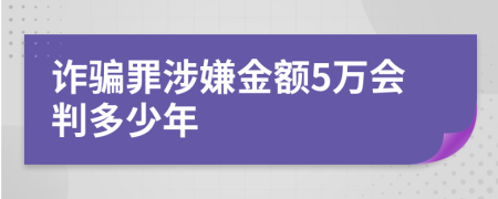 詐騙罪涉嫌金額5萬會(huì)判多少年