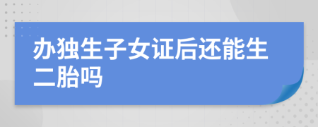 辦獨生子女證后還能生二胎嗎