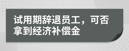 試用期辭退員工，可否拿到經(jīng)濟(jì)補(bǔ)償金