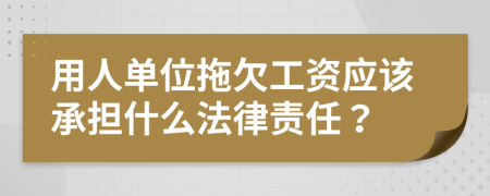 用人單位拖欠工資應(yīng)該承擔什么法律責任？