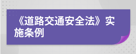 《道路交通安全法》實(shí)施條例