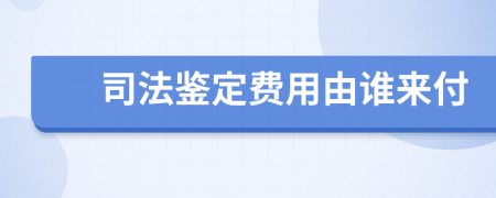 司法鑒定費(fèi)用由誰(shuí)來付
