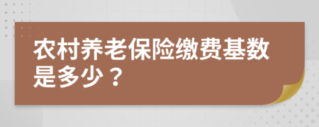 農(nóng)村養(yǎng)老保險繳費基數(shù)是多少？