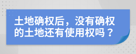 土地確權(quán)后，沒(méi)有確權(quán)的土地還有使用權(quán)嗎？