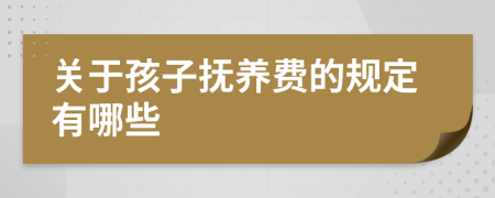 關(guān)于孩子撫養(yǎng)費的規(guī)定有哪些