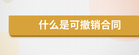 什么是可撤銷(xiāo)合同