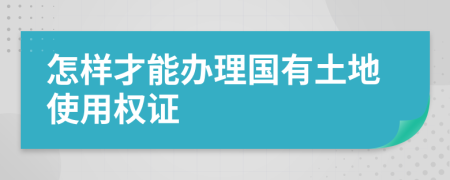 怎樣才能辦理國有土地使用權(quán)證