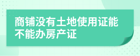 商鋪沒有土地使用證能不能辦房產(chǎn)證